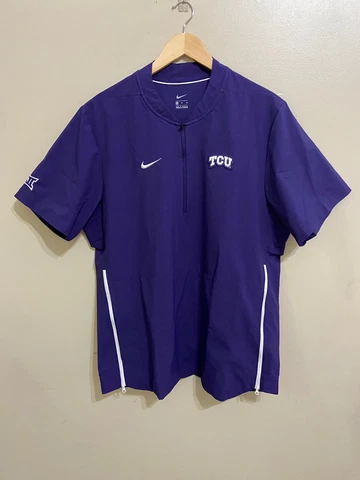 Nike TCU Horned Frogs Team Issue On-Field Sideline Coach 1/2 Zip Jacket Mens XL Cover