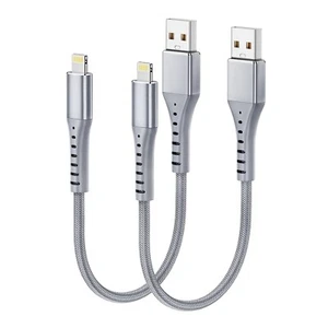 Lightning Cable 1 M 2Pack Short Iphone Charger Cable Mfi Certified USB a to Li* - Picture 1 of 7