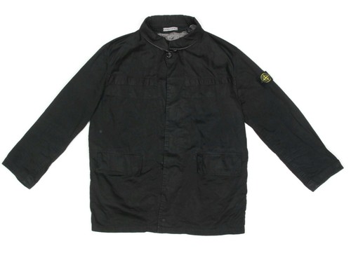 STONE ISLAND Giacca Uomo Extra Large Nero Raso Gommato Cappotto Collo XL 180