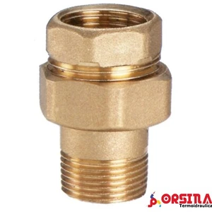 BOCCHETTONE IN OTTONE da 1/2" a 1"1/2 POLLICE RACCORDO A TRE PEZZI tenuta O-ring - Foto 1 di 2