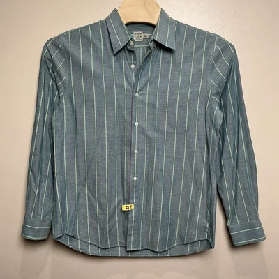 J. Camisa Oxford Crew Rota Manga Larga Con Botones GRANDE Ajustada Rayas Usada en Excelente Condición Foto 1 de 4