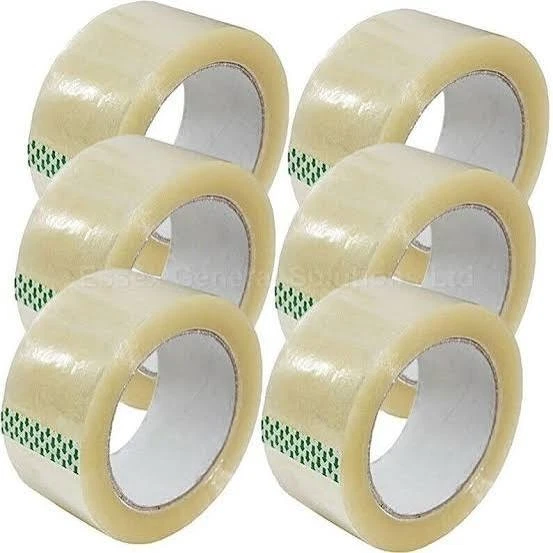 9 ROLLS CLEAR TAPE PARCEL STRONG 48MM X 50M BOX SEALING SELLOTAPE PACKAGING - Image 1 of 4