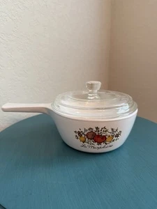 Vintage CorningWare 1 Quart Kochtopf mit Deckel B2-B Gewürz des Lebens "La Marjolaine" USA - Bild 1 von 4