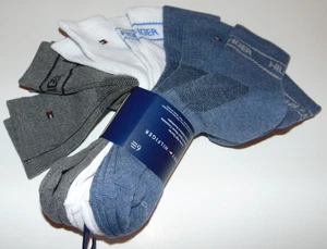 ~6 NWT Men's TOMMY HILFIGER Cushion High Quarter Socks! One Size Nice FS~ - Picture 1 of 2