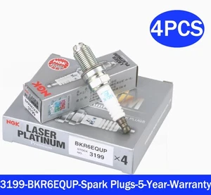 4x for ngk Spark Plugs Laser Platinum Resistor 3199 BKR6EQUP For BMW E46 318i - Picture 1 of 5