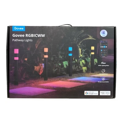 Govee H7055 Outdoor Pathway Lights, Wired 4 Pack Light RGBICWW - Image 1 of 2