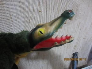 Handpuppe   Krokodil Holzkopf handgeschnitzt - Kersa Micha Künstlerpuppen - Bild 1 von 5