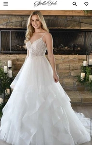 New Stella York Wedding Gown, Never Altered Size 8 - Picture 1 of 14