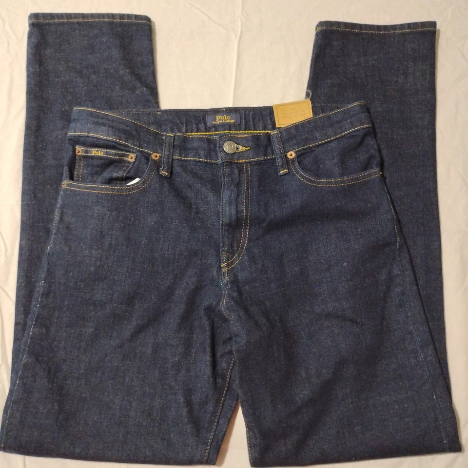 Polo Ralph Lauren Jeans Boys XL 18/20 Black Denim Hampton Straight Classiccore - Image 1 of 4