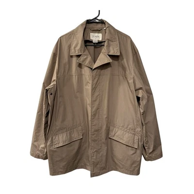 J. Crew XL $248 MAC дождевик водоотталкивающий кнопка спереди Тренч желтовато-коричневый  - Изображение 1 из 4