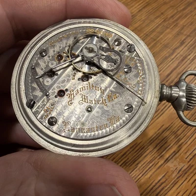 Reloj Bolsillo Hamilton 1905 Años 18 940 Antiguo 21 Joyas Ferrocarril 21J Funcionando Foto 1 de 4