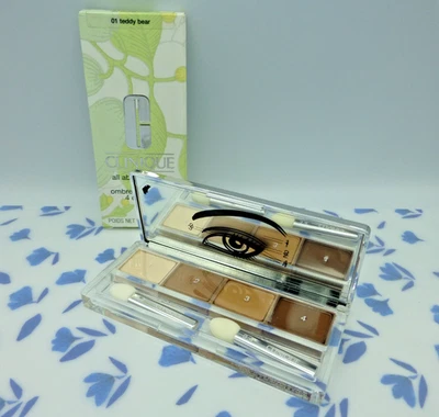 Clinique All About Eye Shadow Quad. 01 Teddy Bear. Full Size Boxed 4.8g - Image 1 of 4