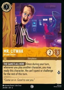 Mr. Litwak - Lámina para dueño de arcade (024) Azurite Sea Disney Lorcana - Imagen 1 de 1
