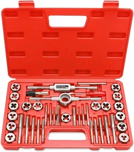 Juego de machos y terrajas premium de 40 piezas, roscas métricas M3, M4, M5, M6, - Picture 1 of 8