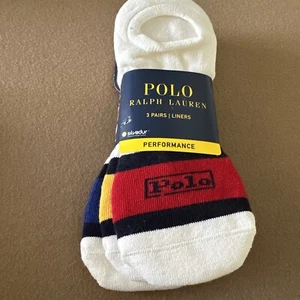 Polo Ralph Lauren Performance Liners Mens 3 Pair White Socks Size 10-13 - Picture 1 of 4