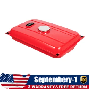 5 Gallon Generator Gas Fuel Tank w/Chrome Cap Gauge Petcock Valve Universal Red - Picture 1 of 23