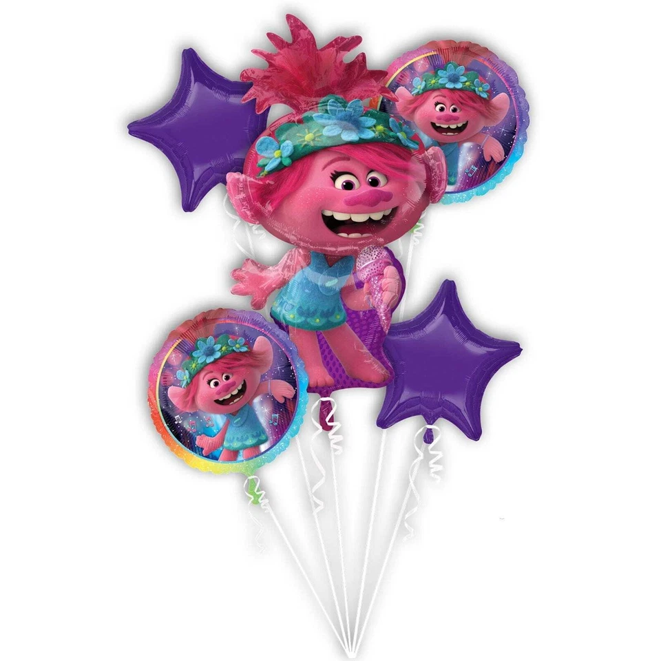Trolls World Tour Foil Helium Balloon Bouquet Party Supplies Decorations - image 1 of 1