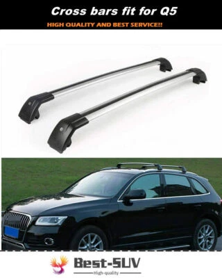 Barra transversal portaequipajes de techo de aluminio de 2 piezas apta para Audi Q5 2009-2017 Foto 1 de 4