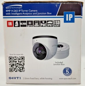 Speco O4VT1 4MP H.265 Turret IP Security Camera with Analytics 2.8mm Fixed Lens - Picture 1 of 3