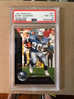 1992 Pinnacle Barry Sanders Team 2000 #21  PSA 8 - Image 1 of 2