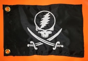 Custom Grateful Dead Pirate Safety Flag SAILBOAT GOLF CART ATV UTV Bicycle - Picture 1 of 14