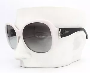 Bvlgari 8045B 5047/8G Sunglasses White & Black w/ Swarovski Crystals - Picture 1 of 11