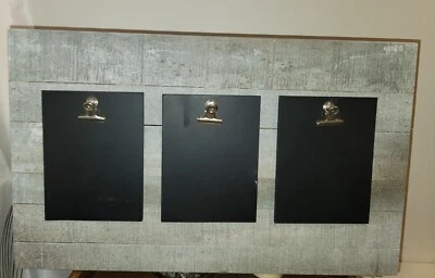 Rustic Barnwood w/3 Chalk/Message Boards Wall Decor Organizer 24"x15"x¾" - Image 1 of 4