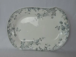 JOHNSON BROS VINTAGE HOP HOPS LG GRAY BLUE TRANSFERWARE PLATTER SEMI-PORCELAIN - Picture 1 of 4