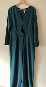 ASOS Forest Green Cut Out Jumpsuit Size UK 14