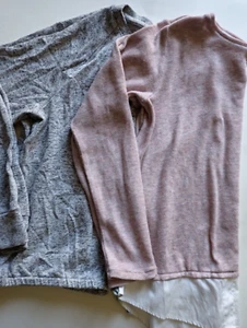 Girls Sweaters Size 10-12 Children's Place Gray and H&M Light Pink Long Sleeve - Picture 1 of 16
