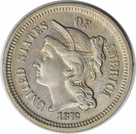 1872 Three Cent Nickel Choice BU Uncertified #319 Cover