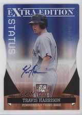 2011 Donruss Elite Extra Edition Blue Die-Cut Status /50 Travis Harrison Auto