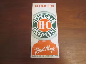 Vintage 1942 Sinclair HC Gasoline Road Map: Colorado Utah - Picture 1 of 4