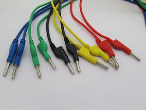 1set 5colors Silicone High Voltage 4mm Banana Plug to Banana Plug Test Cable - Picture 1 of 2
