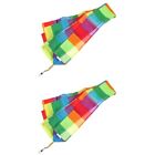  2 Pieces Chemical Fiber Cloth Kite Tail Child Prism Outdoor Windsock