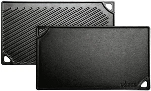 LDP3 Cast Iron Rectangular Reversible Grill/Griddle, 9.5-Inch X 16.75-Inch, Blac - Picture 1 of 12