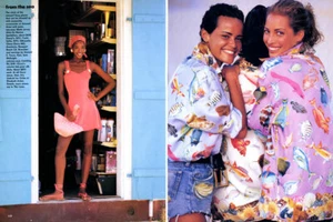 1992 Demarchelier Christy Turlington Beverly Peele Nadege 14p revista editorial - Imagen 1 de 7