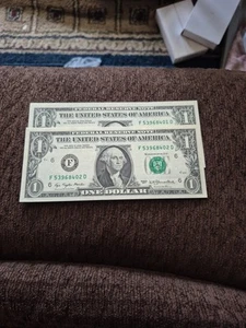 2 Sequential 1977 1$Dollar FRNs F Atlanta Block! Crisp - Picture 1 of 4