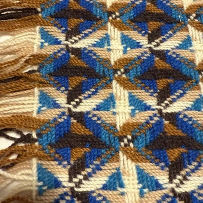 Pendleton Azteca SouthW Tejido Lana Virgen Manta Flecos Azul Marrón 68x57 Foto 1 de 4