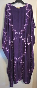 Vintage African Heritage Ltd. Kaftan Kaftan Kleid lila Batik Kenia Einheitsgröße - Bild 1 von 9