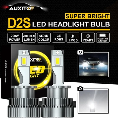 2X D2S D2R LED Headlight Bulb Replace HID Xenon Super White 6000K Conversion Kit - Image 1 of 4