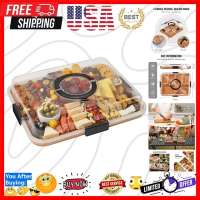 Tabla de charcutería segura para viajes con tapa de bloqueo transparente - perfecta para reuniones Foto 1 de 4