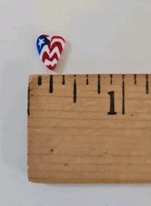 Just Another Button Company TINY LIBERTY HEART Polymer Clay Button for X-Stitch - Picture 1 of 1