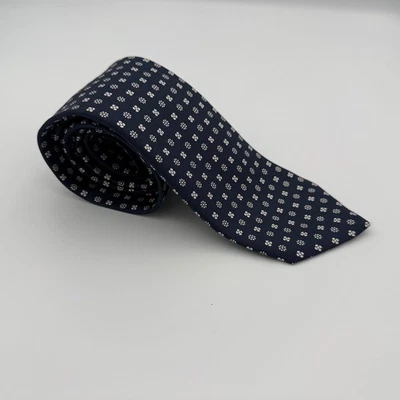 Corbata Peter Millar Azul Marino Blanco Micro Floral Seda Para Hombre Hecha en Italia Foto 1 de 4