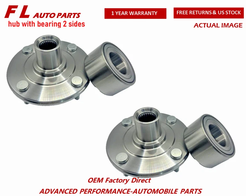 Conjunto de buje y cojinete de rueda delantera para Mitsubishi Mirage 1995 1996 1997-2003 X2 Foto 1 de 4