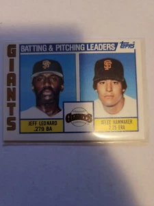 1984 topps GIANTS LEADERS JEFF LEONARD / ATLEE HAMMAKER #576 NM   - Picture 1 of 1