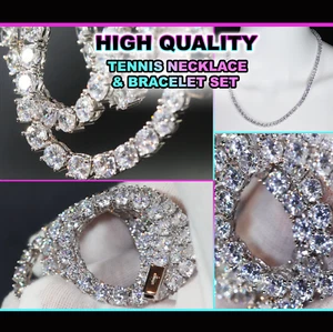 Simulated Diamond Tennis Chain | Tennis Necklace | Iced Out Tennis Chain - Picture 1 of 13