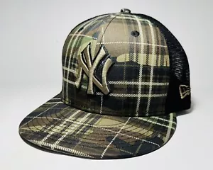 9Fifty Snapback Hat MLB New York Yankees Plaid Woodland Camouflage - Picture 1 of 15