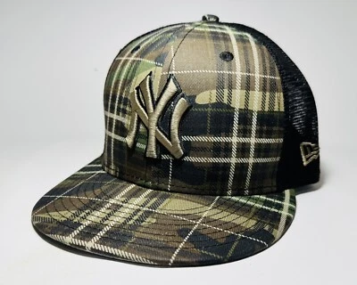 9Fifty Snapback Hat MLB New York Yankees Plaid Woodland Camouflage - Image 1 of 4