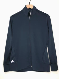 Adidas Textured Full Zip Navy Blue Golf Jacket Long Sleeve Large L Running Train - Picture 1 of 12